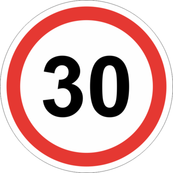 Знак 3.24 ограничение максимальной скорости (30 км/ч) - Дорожные знаки - Запрещающие знаки - Магазин охраны труда ИЗО Стиль