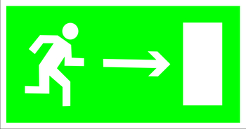 E03 направление к эвакуационному выходу направо (пленка, 300х150 мм) - Знаки безопасности - Эвакуационные знаки - Магазин охраны труда ИЗО Стиль